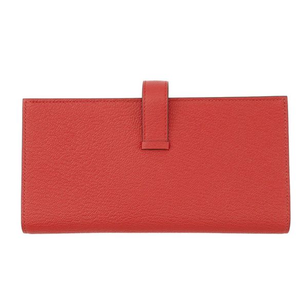 エルメス 長財布 ベアンスフレ ローズテキサス/シルバー金具 シェブルミゾル Z刻印 シェーブル