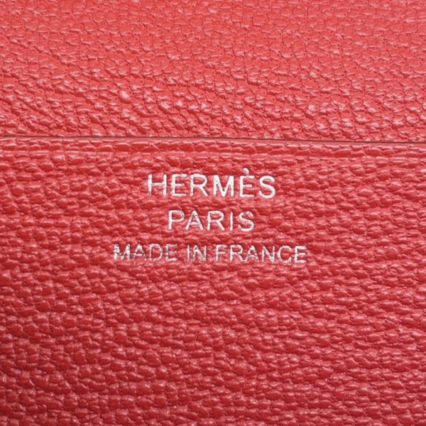 エルメス 長財布 ベアンスフレ ローズテキサス/シルバー金具 シェブルミゾル Z刻印 シェーブル