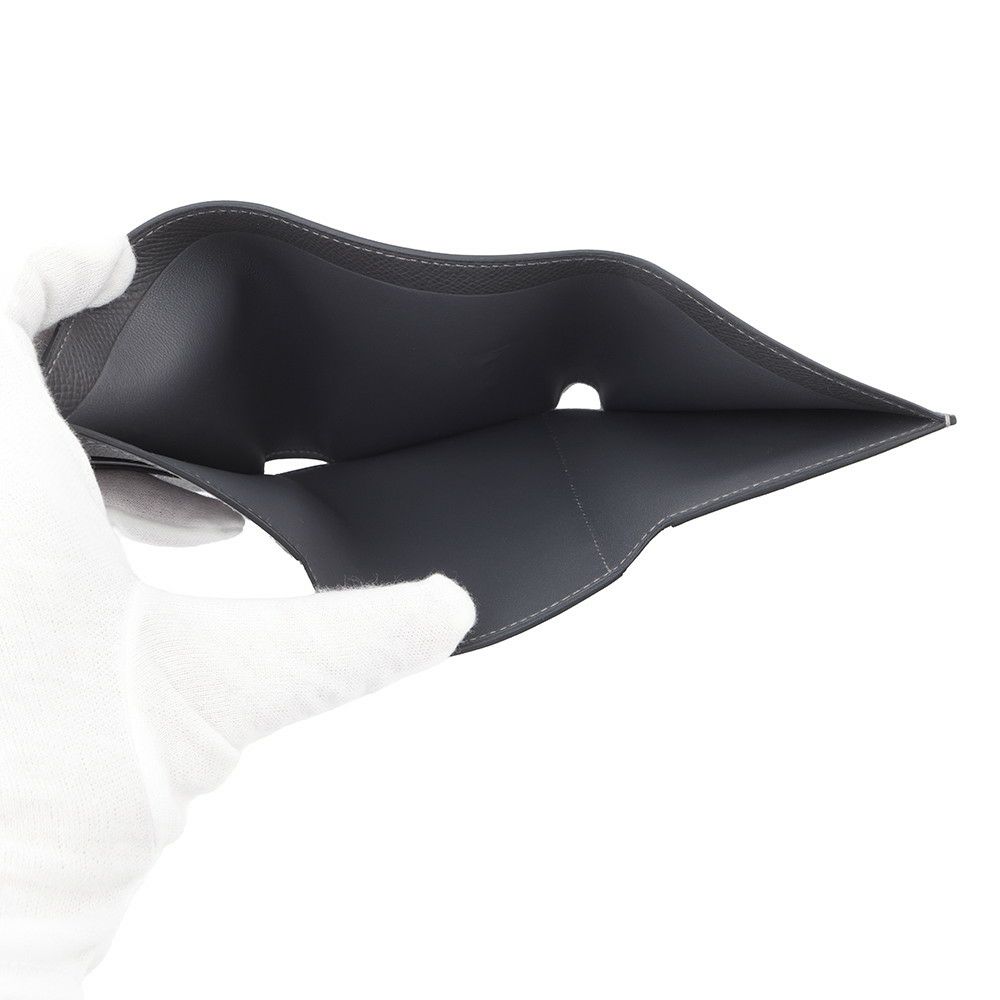 エルメス 三つ折り財布 ベアン コンビネ タッチ グラファイト/グリシマン/シルバー金具 エプソン/アリゲーターマット W刻印 HERMES 財布