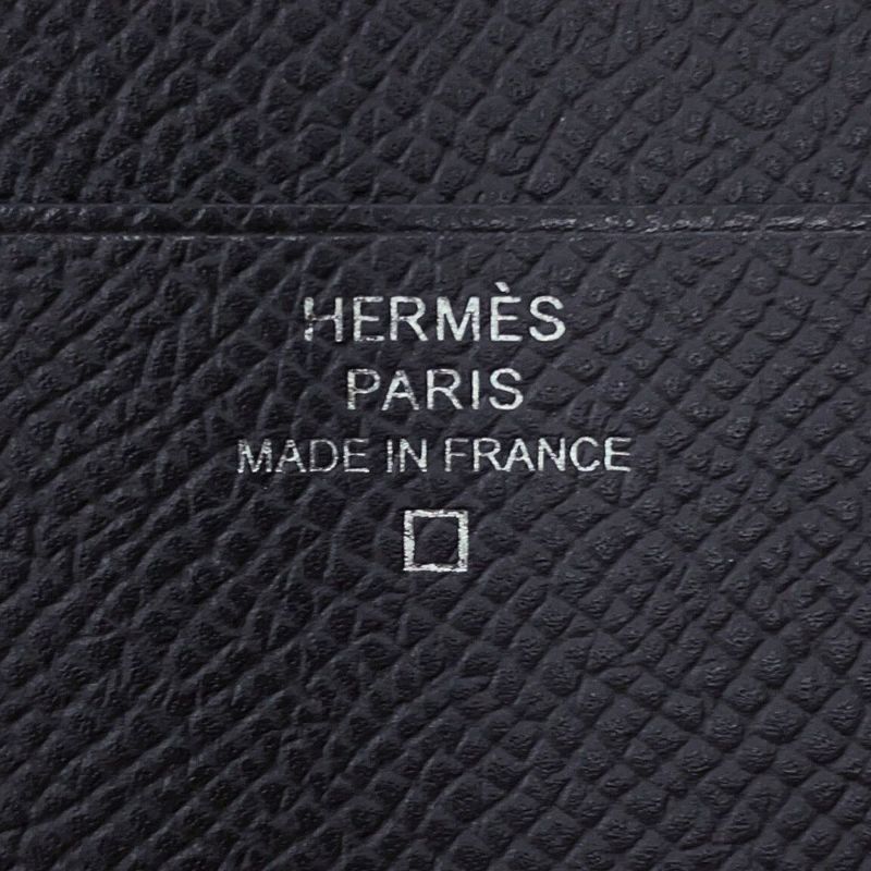エルメス 三つ折り財布 ベアン コンビネ タッチ グラファイト/グリシマン/シルバー金具 エプソン/アリゲーターマット W刻印 HERMES 財布