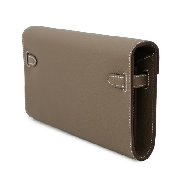 エルメス ケリーウォレット ロング トゥーゴー エトゥープ/シルバー金具 エバーカラー K刻印 財布