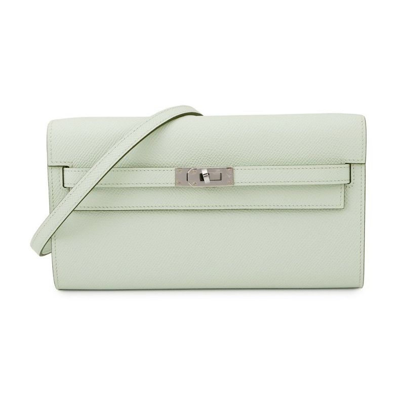 エルメス ケリーウォレット ロング トゥーゴー ヴェールペパーミント/シルバー金具 エプソン K刻印