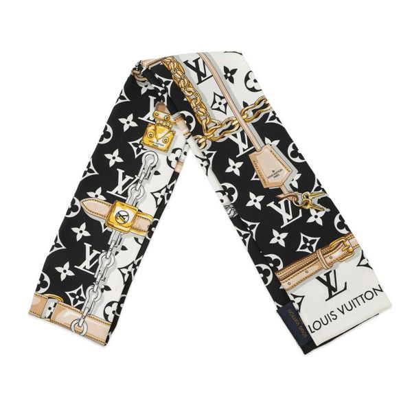 ルイヴィトン スカーフ バンドー・モノグラム コンフィデンシャル M78656 ツイル LV柄 チェーン柄 ベルト柄