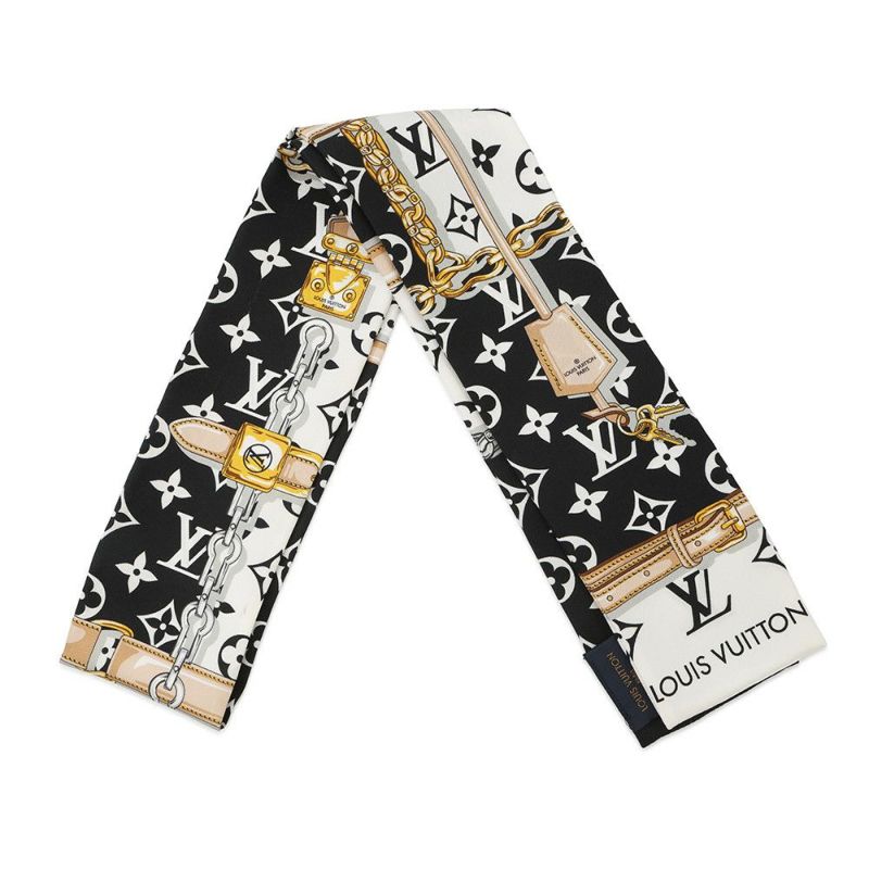 ルイヴィトン スカーフ バンドー・モノグラム コンフィデンシャル M78656 ツイル LV柄 チェーン柄 ベルト柄