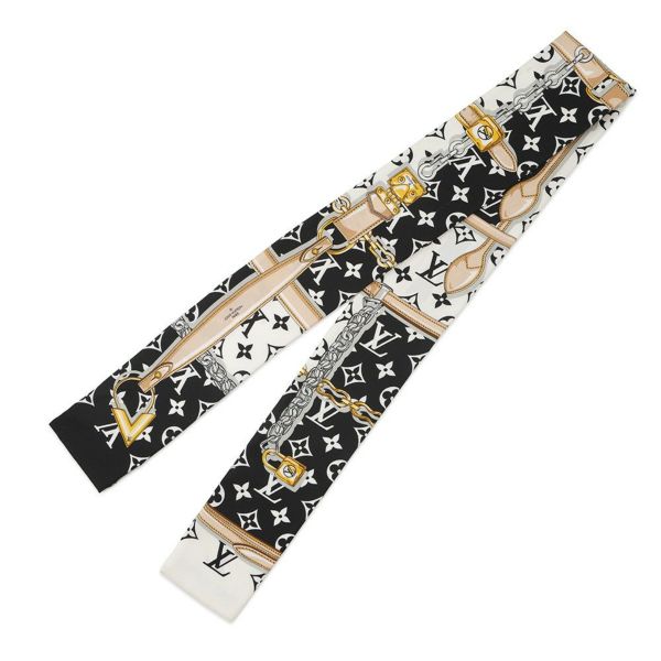 ルイヴィトン スカーフ バンドー・モノグラム コンフィデンシャル M78656 ツイル LV柄 チェーン柄 ベルト柄