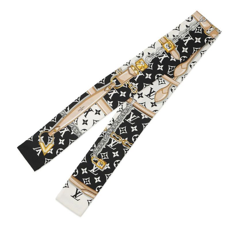 ルイヴィトン スカーフ バンドー・モノグラム コンフィデンシャル M78656 ツイル LV柄 チェーン柄 ベルト柄