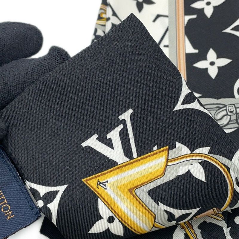 ルイヴィトン スカーフ バンドー・モノグラム コンフィデンシャル M78656 ツイル LV柄 チェーン柄 ベルト柄