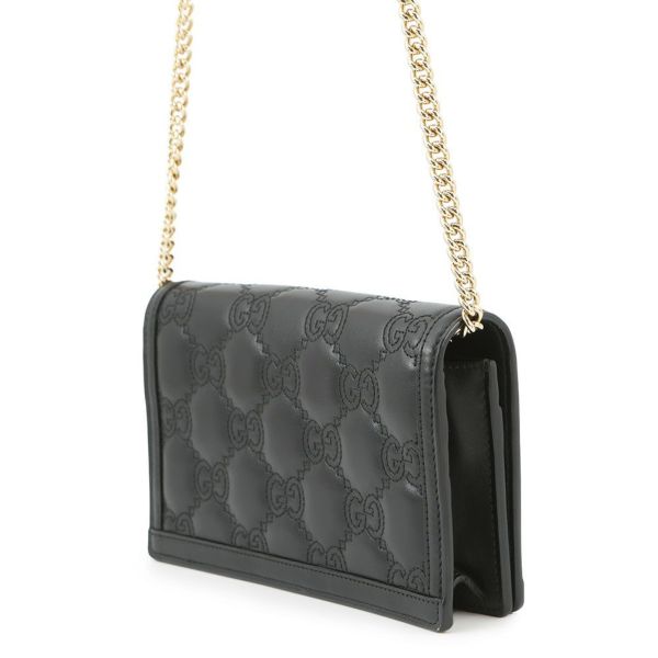グッチ チェーンウォレット GGマトラッセ レザー 723787 GUCCI 財布 黒