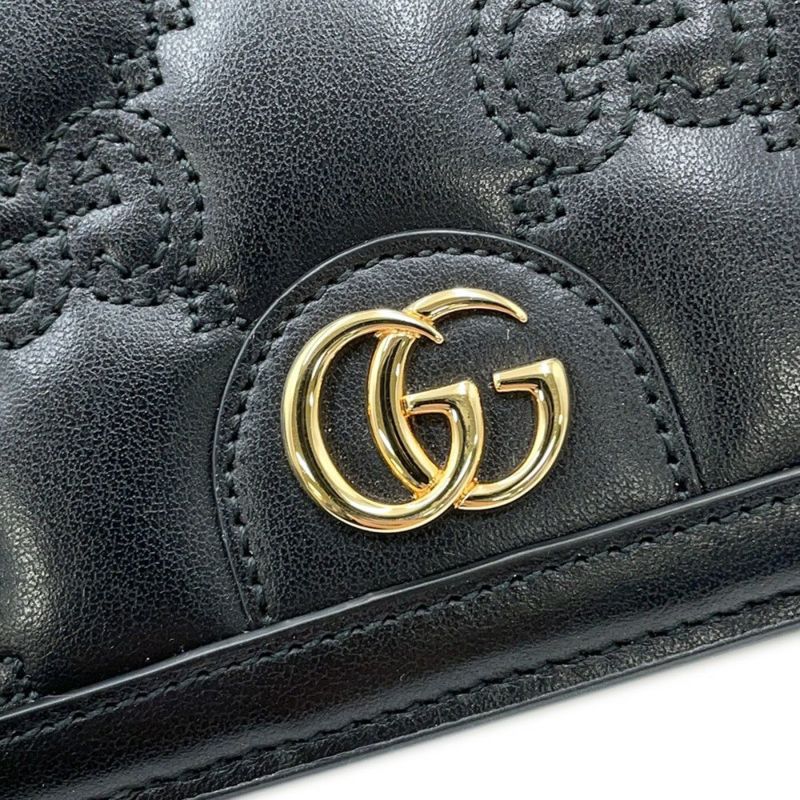 グッチ チェーンウォレット GGマトラッセ レザー 723787 GUCCI 財布 黒