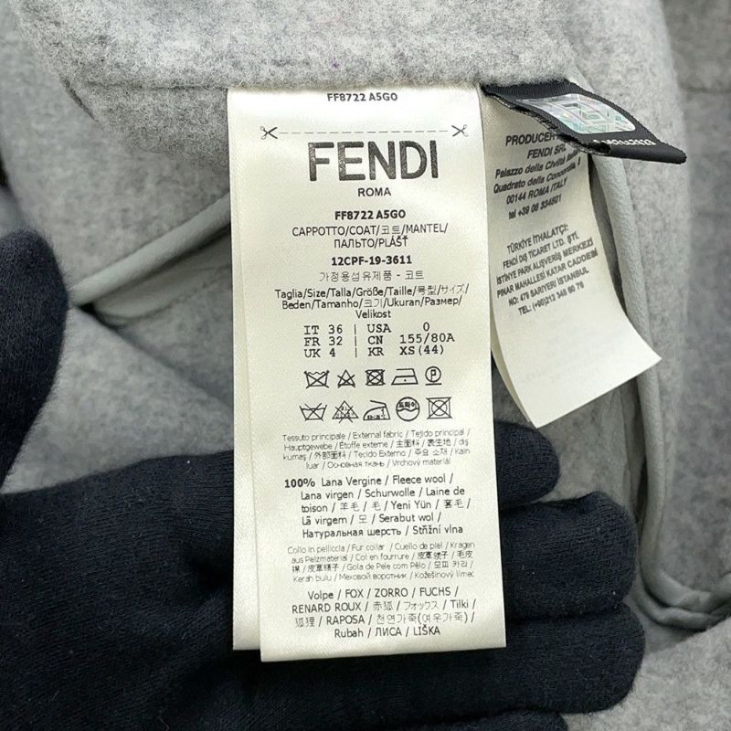 フェンディ コート ジレコート ウール フォックスファー レディースサイズ36 FF8722 FENDI アウター