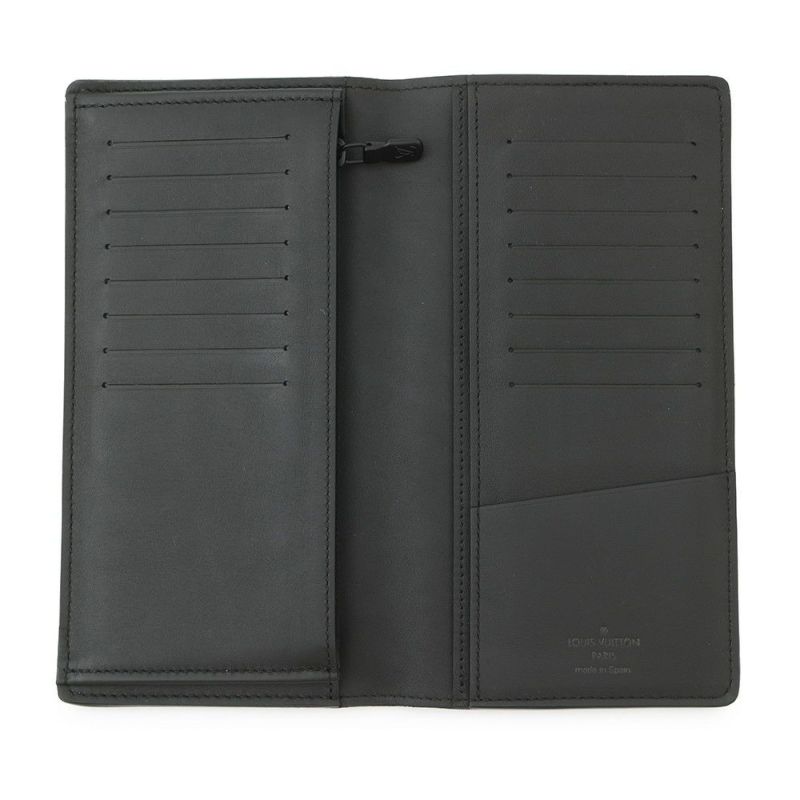 ルイヴィトン 長財布 モノグラム・シャドウ ポルトフォイユ・ブラザ M62900 LOUIS VUITTON ヴィトン 財布 メンズ ブラック 黒