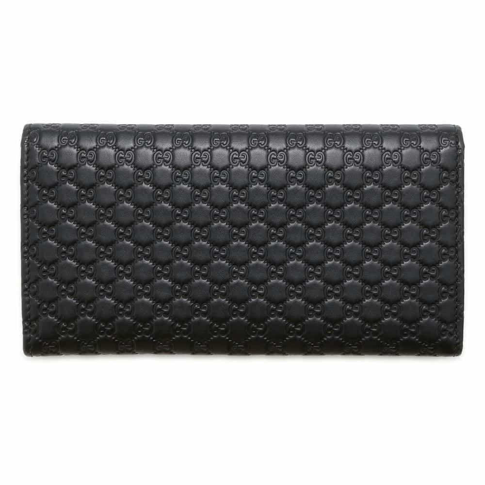 グッチ 長財布 マイクログッチシマ レザー 449396 GUCCI 財布 黒 アウトレット品