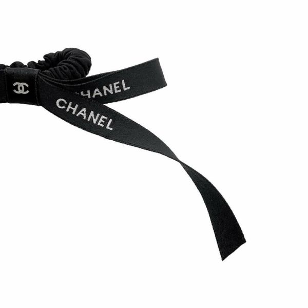 シャネル シュシュ リボンロゴ ココマーク サテン 24 B CHANEL アクセサリー 黒