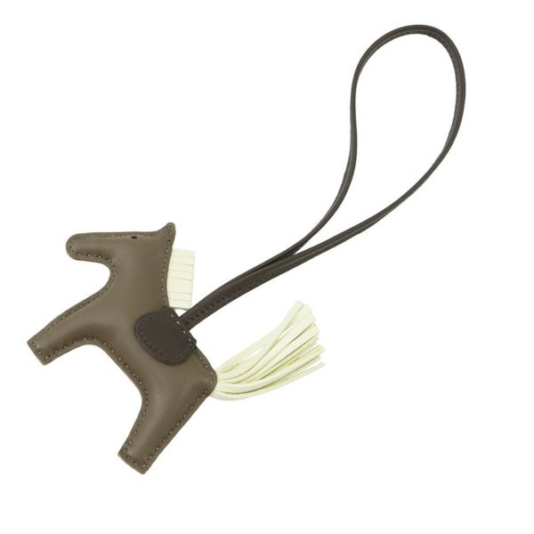 エルメス バッグチャーム ロデオPM エトゥープ/ジョーヌミルトン/ルージュセリエ ラムスキン W刻印 HERMES チャーム オーナメント