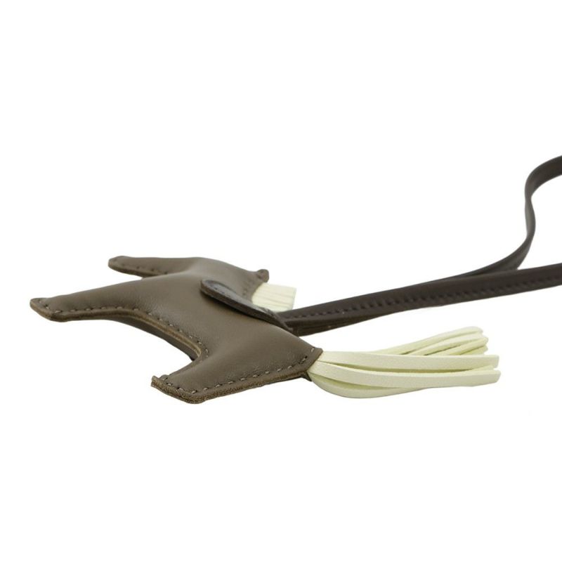 エルメス バッグチャーム ロデオPM エトゥープ/ジョーヌミルトン/ルージュセリエ ラムスキン W刻印 HERMES チャーム オーナメント