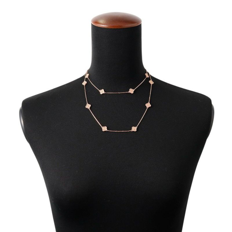 ヴァンクリーフ&アーペル ネックレス スウィート アルハンブラ ロングネックレス 16モチーフ K18PGピンクゴールド VCARO8DG00