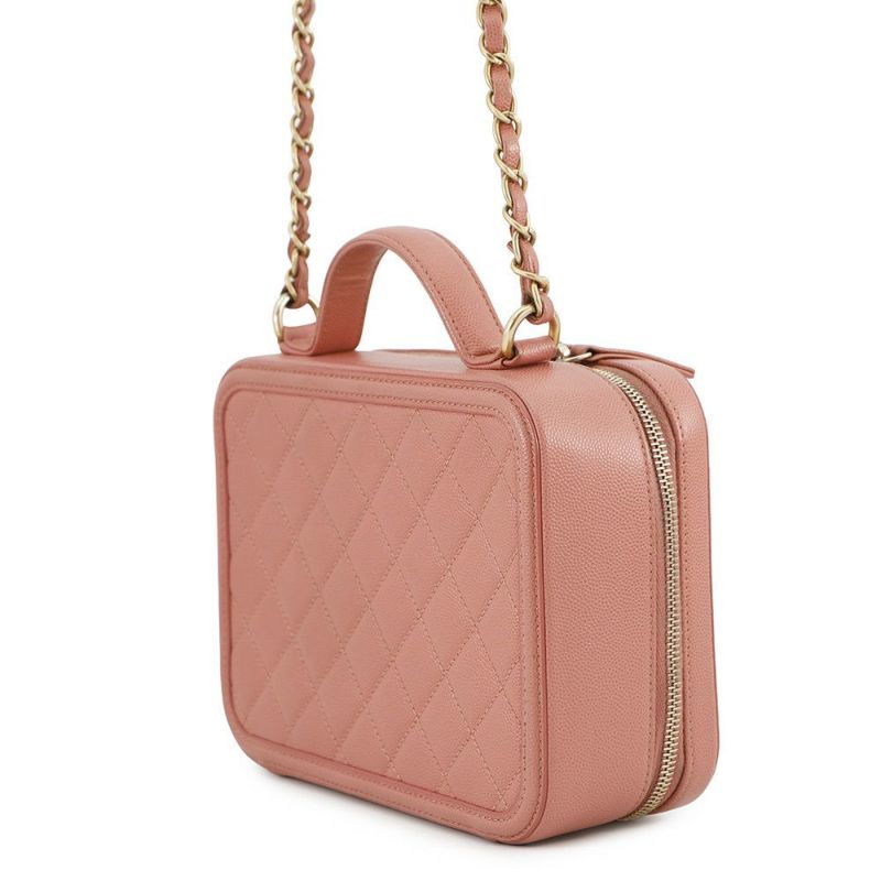 シャネル チェーンショルダーバッグ CCフィリグリー バニティバッグ キャビアスキン A93343 CHANEL
