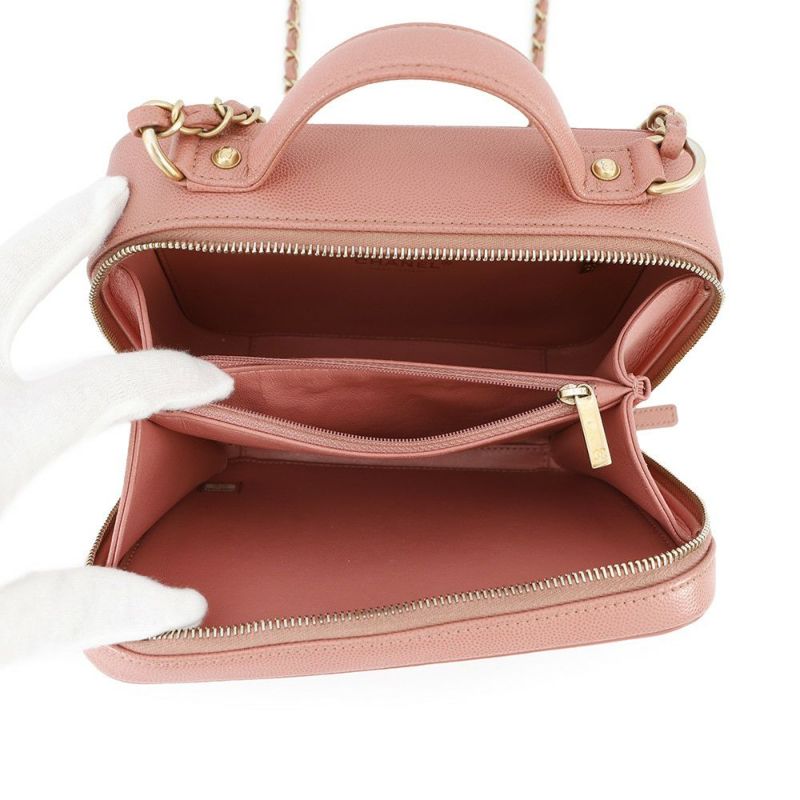 シャネル チェーンショルダーバッグ CCフィリグリー バニティバッグ キャビアスキン A93343 CHANEL