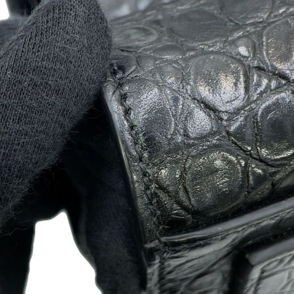 サンローランパリ ハンドバッグ ノースサウス サックドジュール スープル クロコ型押しレザー 480583 2way 黒