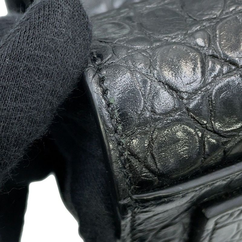 サンローランパリ ハンドバッグ ノースサウス サックドジュール スープル クロコ型押しレザー 480583 2way 黒