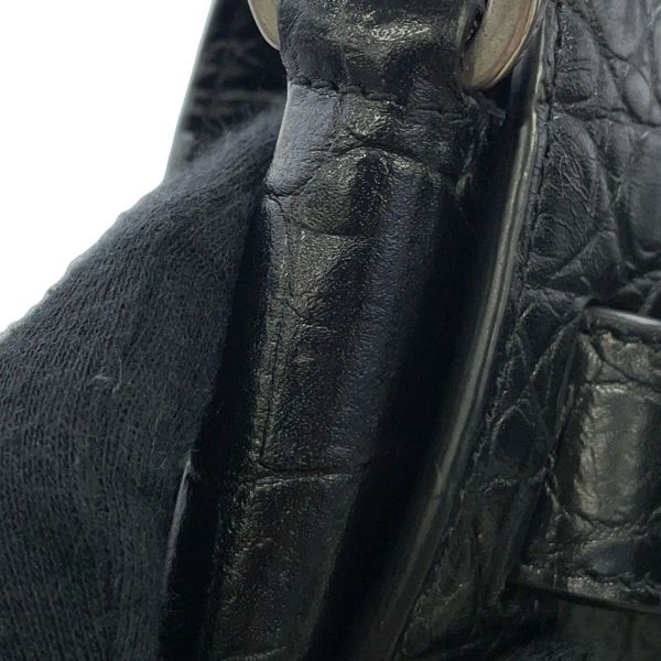 サンローランパリ ハンドバッグ ノースサウス サックドジュール スープル クロコ型押しレザー 480583 2way 黒