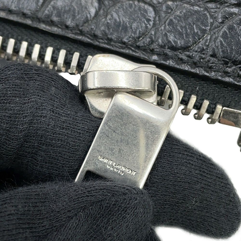 サンローランパリ ハンドバッグ ノースサウス サックドジュール スープル クロコ型押しレザー 480583 2way 黒