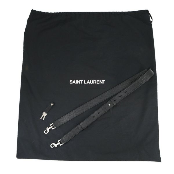 サンローランパリ ハンドバッグ ノースサウス サックドジュール スープル クロコ型押しレザー 480583 2way 黒