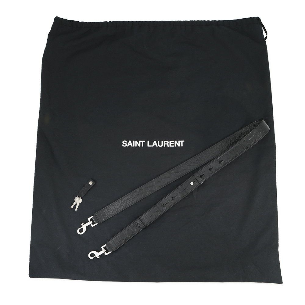 サンローランパリ ハンドバッグ ノースサウス サックドジュール スープル クロコ型押しレザー 480583 2way 黒