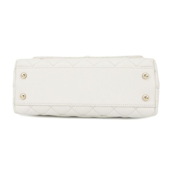 シャネル ハンドバッグ マトラッセ ココマーク ココハンドル キャビアスキン A92990 CHANEL 2way 白