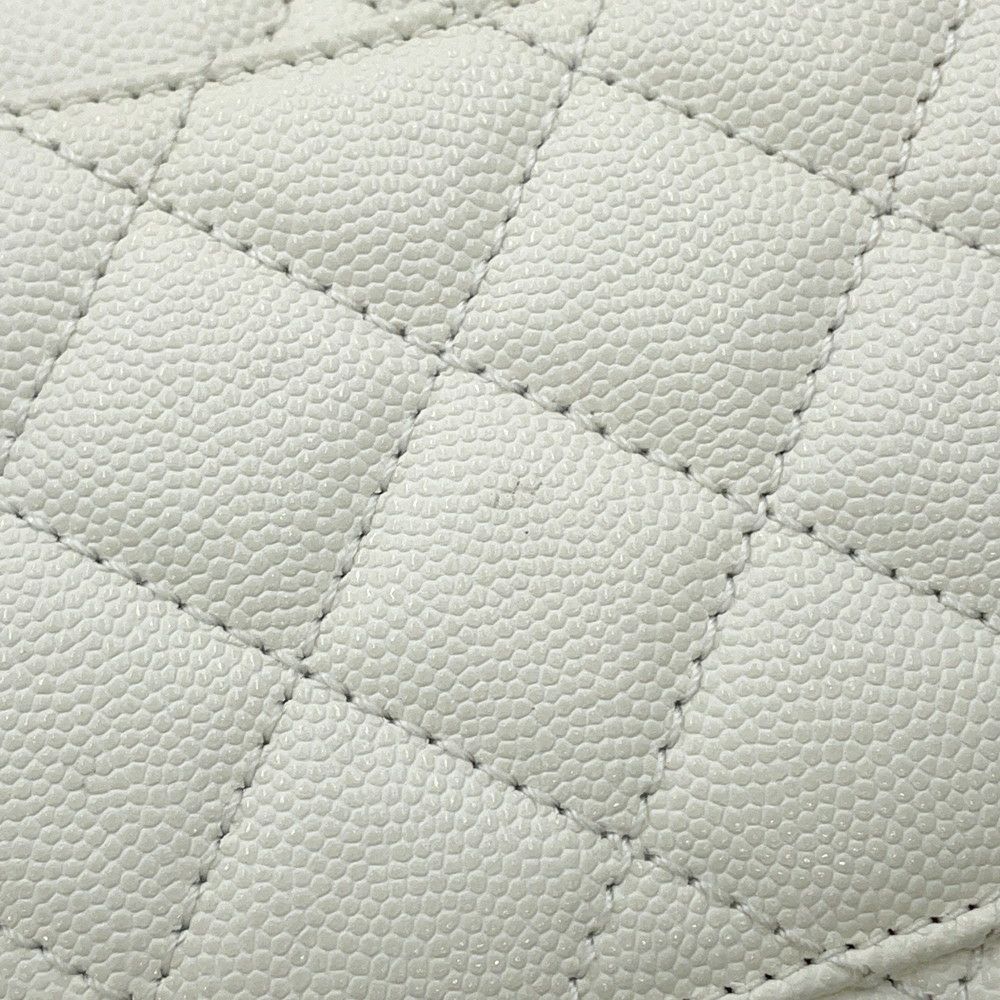シャネル ハンドバッグ マトラッセ ココマーク ココハンドル キャビアスキン A92990 CHANEL 2way 白