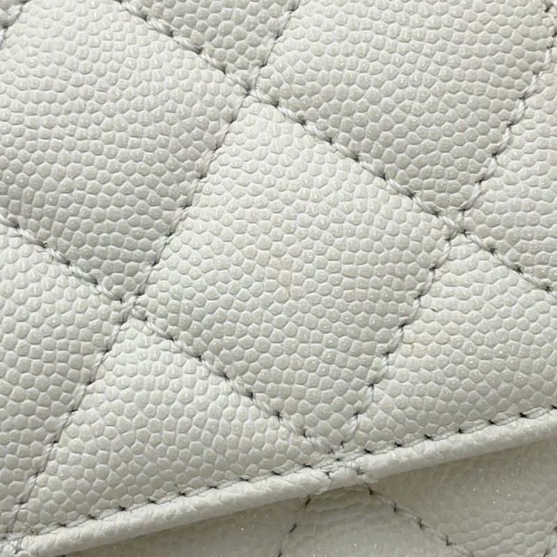 シャネル ハンドバッグ マトラッセ ココマーク ココハンドル キャビアスキン A92990 CHANEL 2way 白