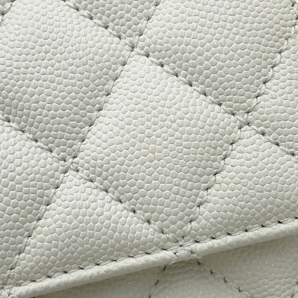 シャネル ハンドバッグ マトラッセ ココマーク ココハンドル キャビアスキン A92990 CHANEL 2way 白