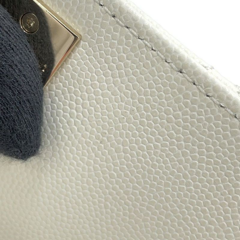 シャネル ハンドバッグ マトラッセ ココマーク ココハンドル キャビアスキン A92990 CHANEL 2way 白