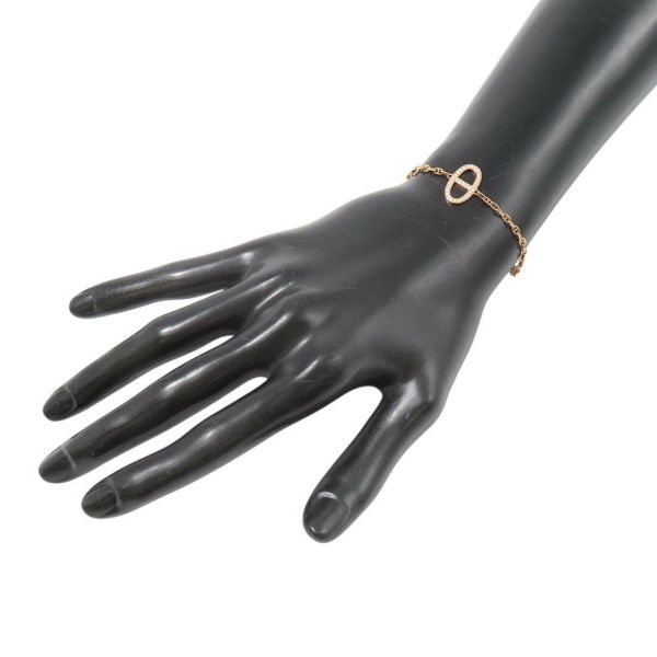 エルメス ブレスレット シェーヌ・ダンクル・コントゥール ダイヤモンド 33P 計0.16ct K18PGピンクゴールド サイズST HERMES