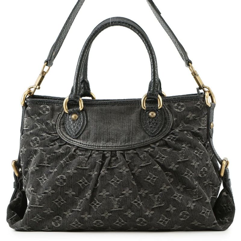 ルイヴィトン ハンドバッグ モノグラム・デニム ネオ・カビィ MM M95351 ヴィトン バッグ 2way ショルダーバッグ 黒 ブラック