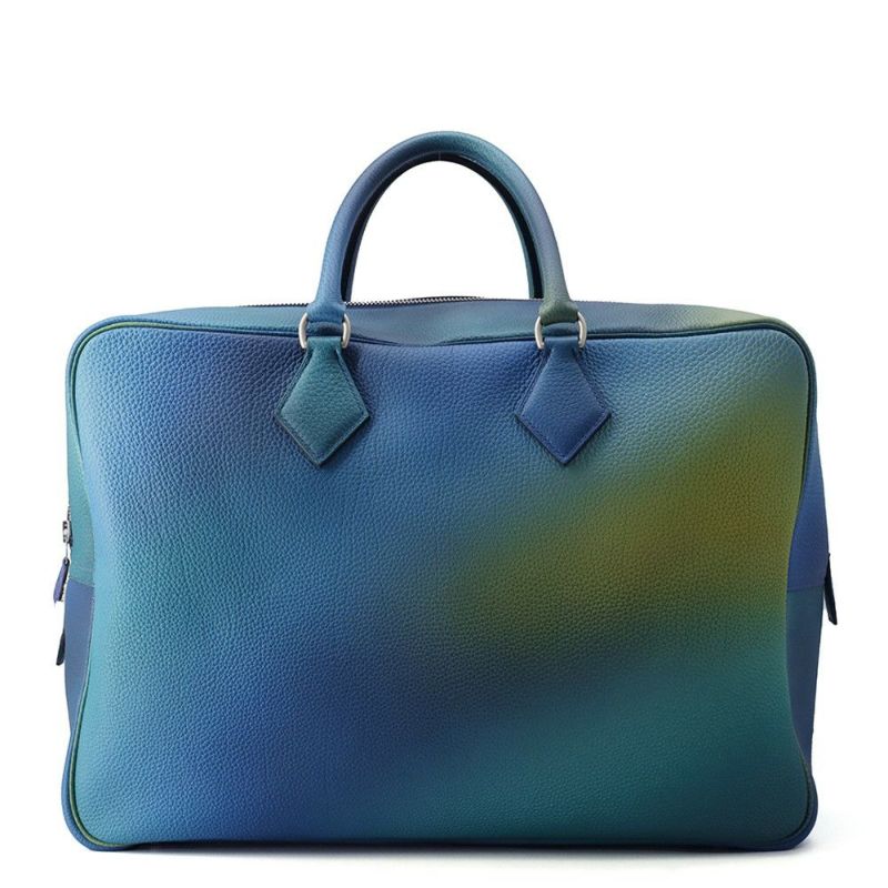 エルメス ハンドバッグ プリュム45 コスモス ブルーニュイ/ヴァイオレットグラデーション/シルバー金具 トゴ D刻印