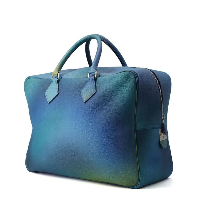 エルメス ハンドバッグ プリュム45 コスモス ブルーニュイ/ヴァイオレットグラデーション/シルバー金具 トゴ D刻印