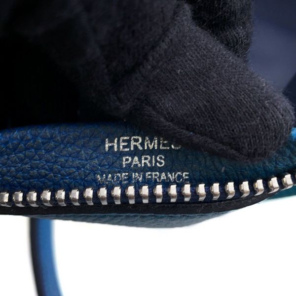 エルメス ハンドバッグ プリュム45 コスモス ブルーニュイ/ヴァイオレットグラデーション/シルバー金具 トゴ D刻印