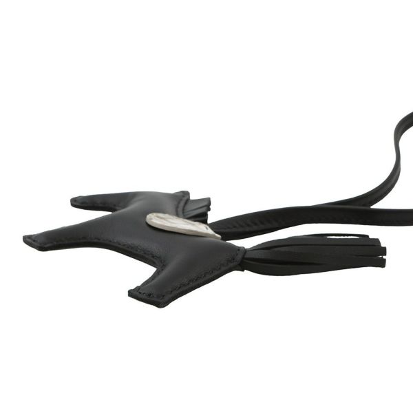 エルメス バッグチャーム ロデオPM タッチ ブラック/ヒマラヤ ラムスキン/ニロティカスマット K刻印 HERMES チャーム オーナメント 黒