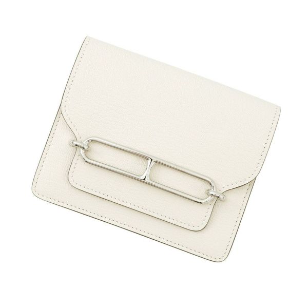 エルメス 財布 ロウリス ルリ スリム ナタ/シルバー金具 シェブルミゾル W刻印 HERMES 財布