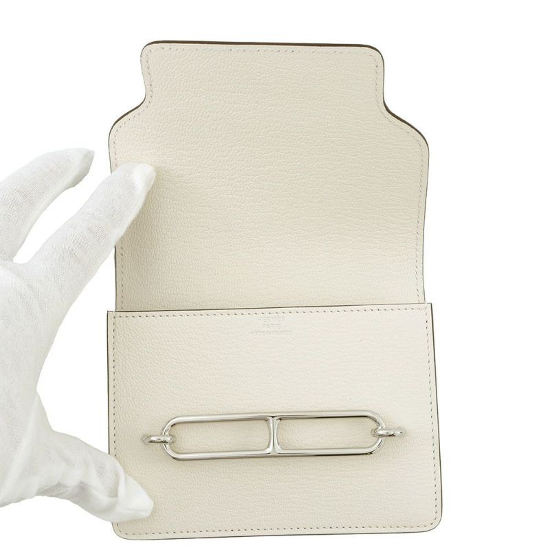 エルメス 財布 ロウリス ルリ スリム ナタ/シルバー金具 シェブルミゾル W刻印 HERMES 財布