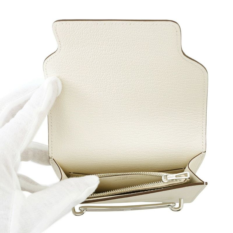 エルメス 財布 ロウリス ルリ スリム ナタ/シルバー金具 シェブルミゾル W刻印 HERMES 財布