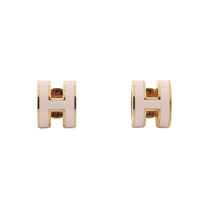 エルメス ピアス ミニ・ポップアッシュ ローズドラジェ/ピンクゴールド金具 Hモチーフ HERMES Pop H ポップH ピンク