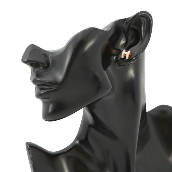 エルメス ピアス ミニ・ポップアッシュ ローズドラジェ/ピンクゴールド金具 Hモチーフ HERMES Pop H ポップH ピンク