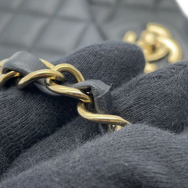 シャネル チェーンショルダーバッグ ミニ マトラッセ 20 ココマーク ラムスキン A69900 CHANEL 黒