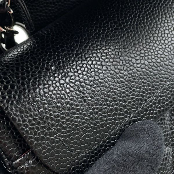 シャネル チェーンショルダーバッグ マトラッセ25 ココマーク キャビアスキン ダブルチェーン A01112 CHANEL 黒