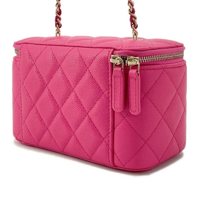 シャネル チェーンショルダーバッグ バニティケース ココマーク マトラッセ キャビアスキン AP1341 CHANEL