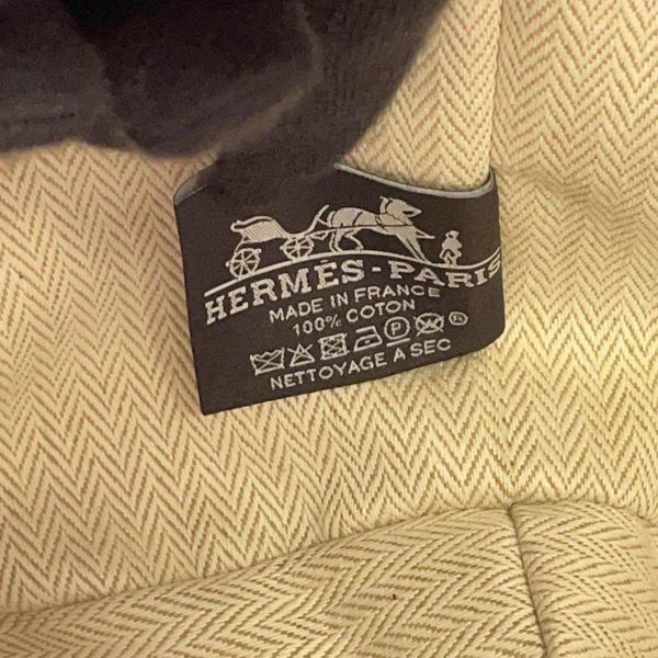 エルメス ポーチ ブリッド・ア・ブラックGM オレンジ/ボルドー シルバー金具 コットン HERMES 小物入れ キャンバス