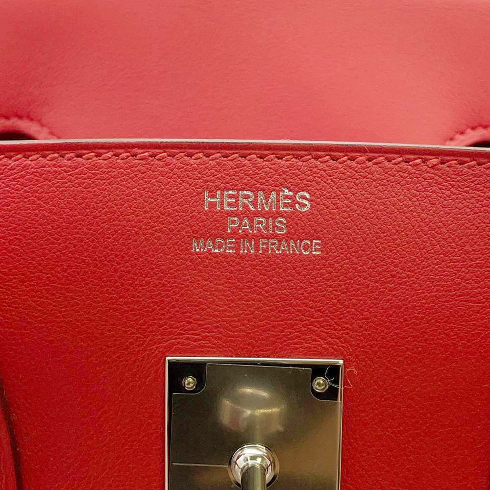 エルメス バーキン35 フレイフレイ ルージュクー/シルバー金具 スイフト/ツイルアッシュ Z刻印