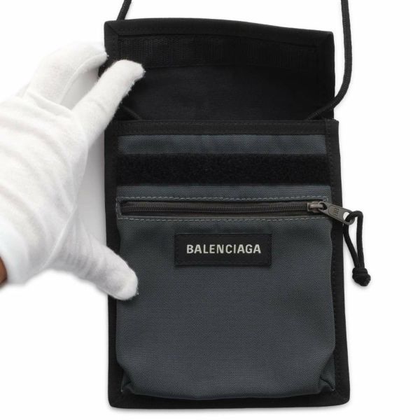 バレンシアガ ショルダーポーチ エクスプローラー サコッシュ ロゴ 532298 BALENCIAGA 黒 バッグ